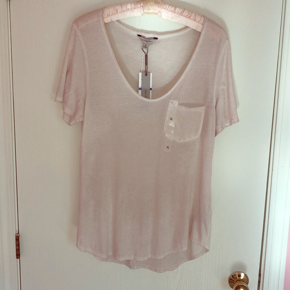 🌞Calvin Klein Jeans Off White T-Shirt SZ XL NWT